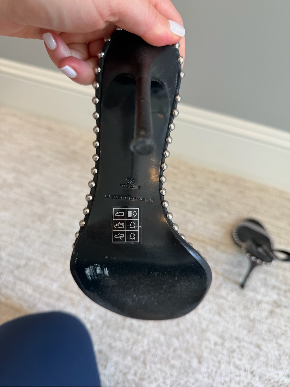Alexander Wang Black Clear-Band Studded Slide Sandals - Picture 2 of 10
